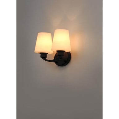 Maxim Lighting 11832SWBK Shelter 2 Light 13 Inch Black Bath Vanity Wall Light - Illuminated Wall Mount