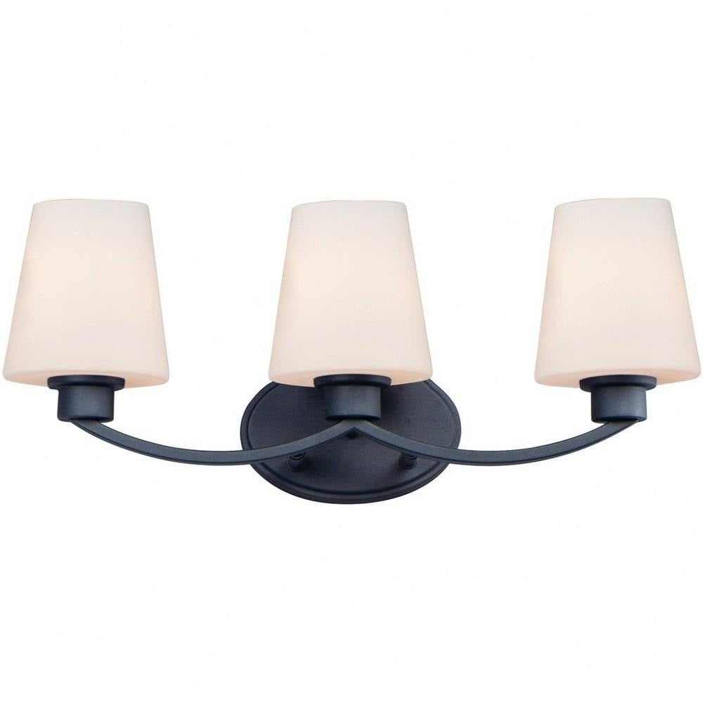 Maxim Lighting 11833SWSN Shelter 3 Light 22 inch Black Bath Vanity Wall Light - Alternate Front View