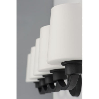 Maxim Lighting 11835SWBK Shelter 5 Light 37.5 Inch Black Bath Vanity Wall Light - Close-up detail view