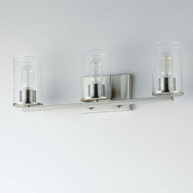 Maxim Lighting 11843CDSN Sleek 3 Light Satin Nickel Bath Vanity Wall Light Side Angle View