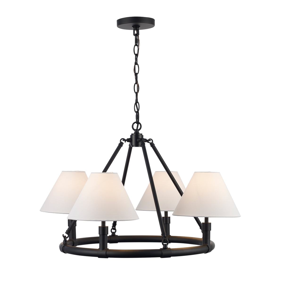 Trans Globe Lighting 11844 BK Fable 4 Light 28 inch Black Chandelier Ceiling Light