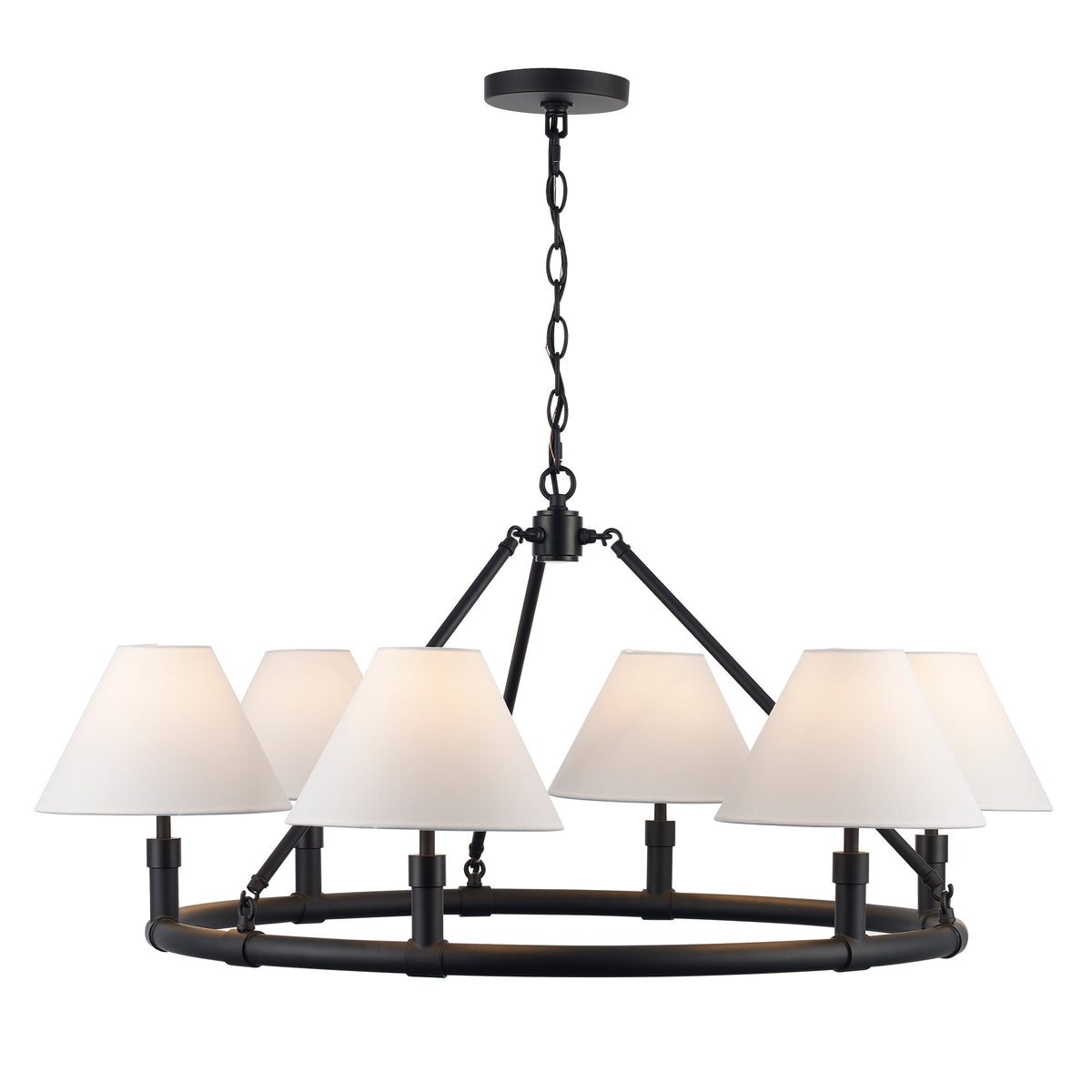 Trans Globe Lighting 11846 BK Fable 6 Light 36 inch Black Chandelier Ceiling Light