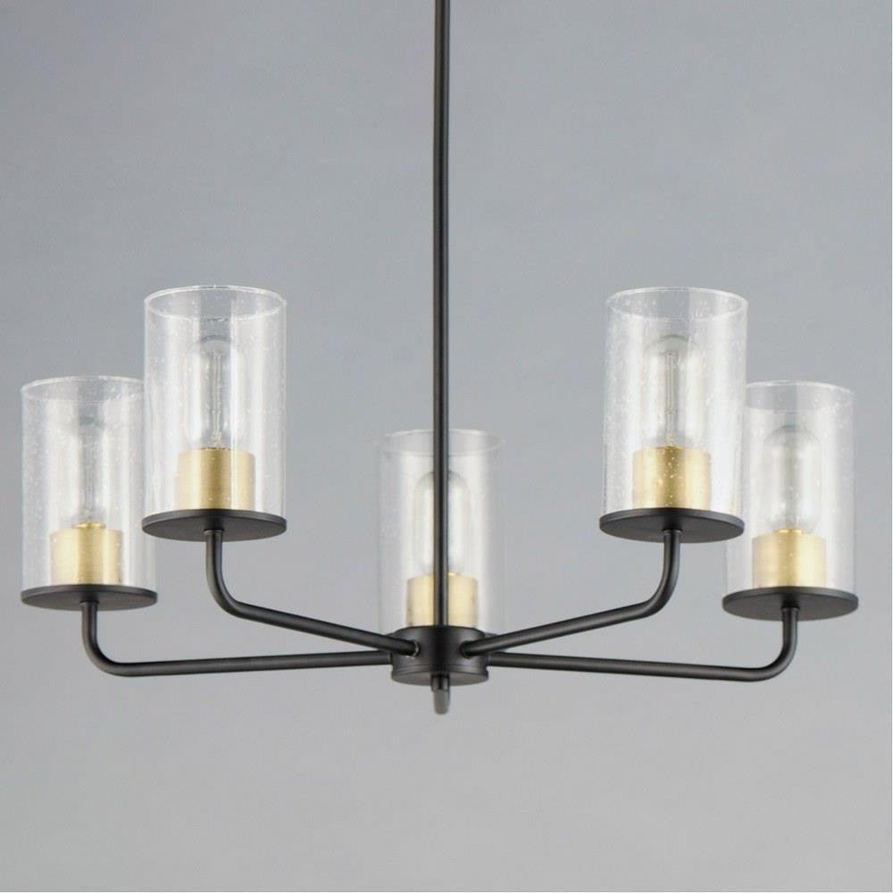 Maxim Lighting 11846CDABBK Sleek 5 Light Antique Brass/Black Chandelier - Detail View