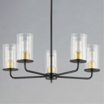 Maxim Lighting 11846CDABBK Sleek 5 Light Antique Brass/Black Chandelier - Detail View