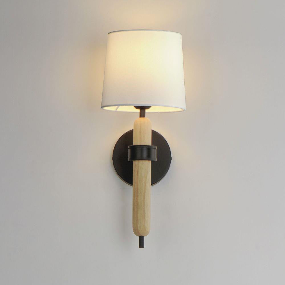 Maxim Lighting 11861OFNWD Bozeman 1 Light Natural Wood Wall Sconce - Illuminated