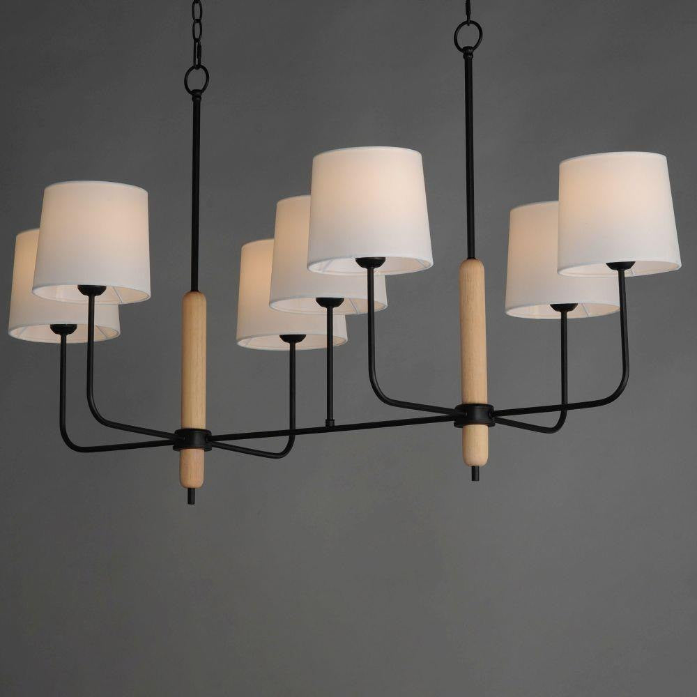 Maxim Lighting 11867OFNWD Bozeman 7 Light Linear Pendant angled close-up view