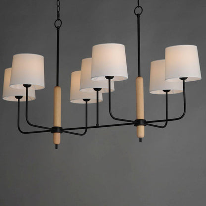 Maxim Lighting 11867OFNWD Bozeman 7 Light Linear Pendant angled close-up view