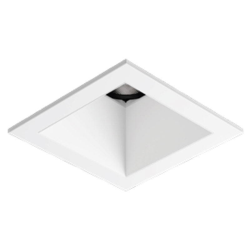 Visual Comfort Architectural ENCL2SRF-L08WD31DN-S-B Modern Entra CL 2" Square Fixed Downlight Flanged Trim / Remodel Housing - CCT: Warm Dim (3000K-1800K) - 8W - Reflector/Baffle Color: Silver - Finish: Black