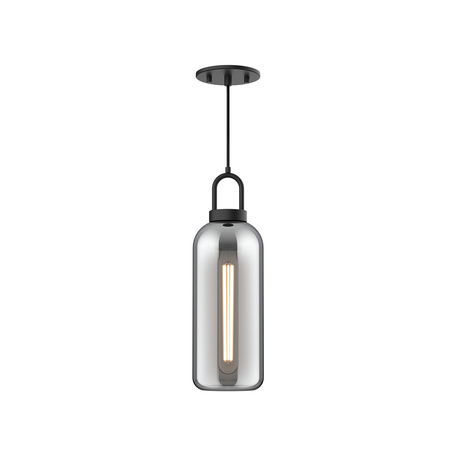 Alora Mood PD401505MBSM Soji 1-Light Pendant, Matte Black & Smoked Glass, 5.13"W, 60W, 120V, UL Listed