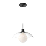 Alora  Lighting PD517112MBCL Francesca 1 Light 12 inch Pendant in Matte Black with Clear Glass