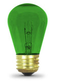 Feit Electric 11S14/TG-130 S14 Base Exposed Filament Incandescent Sign Green Light Bulb, Wattage 11W, Voltage 130V