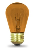 Feit Electric 11S14/TO-130 S14 Base Exposed Filament Incandescent Sign Orange Light Bulb, Wattage 11W, Voltage 130V
