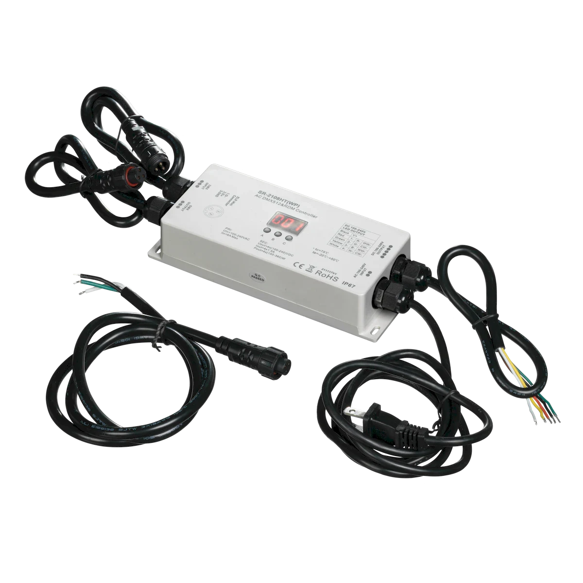 American Lighting 120-CTRL-4CH 4-Channel 120V DC DMX Decoder w/ Junction Box - 100-240V AC Input