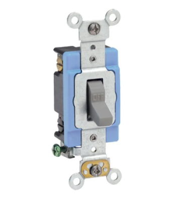 Leviton 1202-2GY Toggle Switch, 15 Amp, 120/277 Volt, Grey
