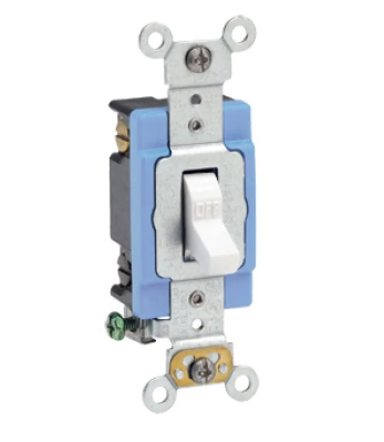 Leviton 1202-2W Toggle Switch, 15 Amp, 120/277 Volt, White