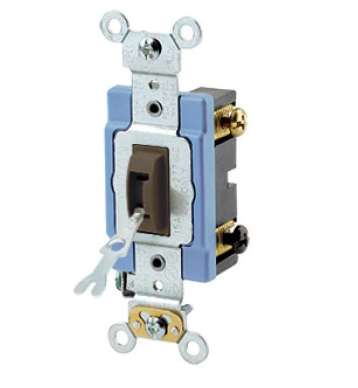 Leviton 1203-2L Toggle Switch, 15 Amp, 120/277 Volt, Brown