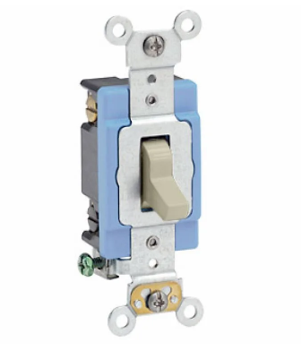 Leviton 1204-2I Toggle Switch, 15 Amp, 120/277 Volt, lvory Finish