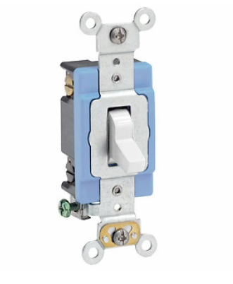 Leviton 1204-2W Toggle Switch, 15 Amp, 120/277 Volt, White Finish