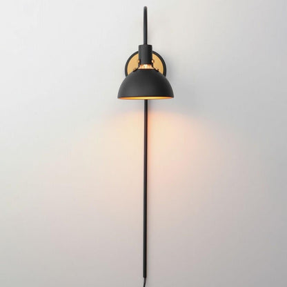 Maxim Lighting 12041WTSBR Dawn 1 Light Wall Sconce illuminated on wall - downward dome view