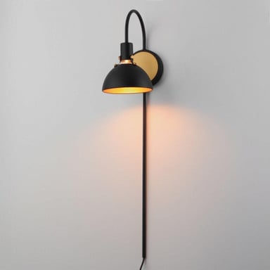 Maxim Lighting 12041WTSBR Dawn 1 Light Wall Sconce illuminated on wall - angled side view