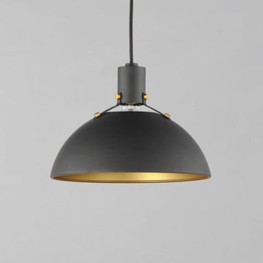 Maxim Lighting 12042ABBK Dawn 1 Light 12 inch Antique Brass/Black Pendant Ceiling Light - angled side view