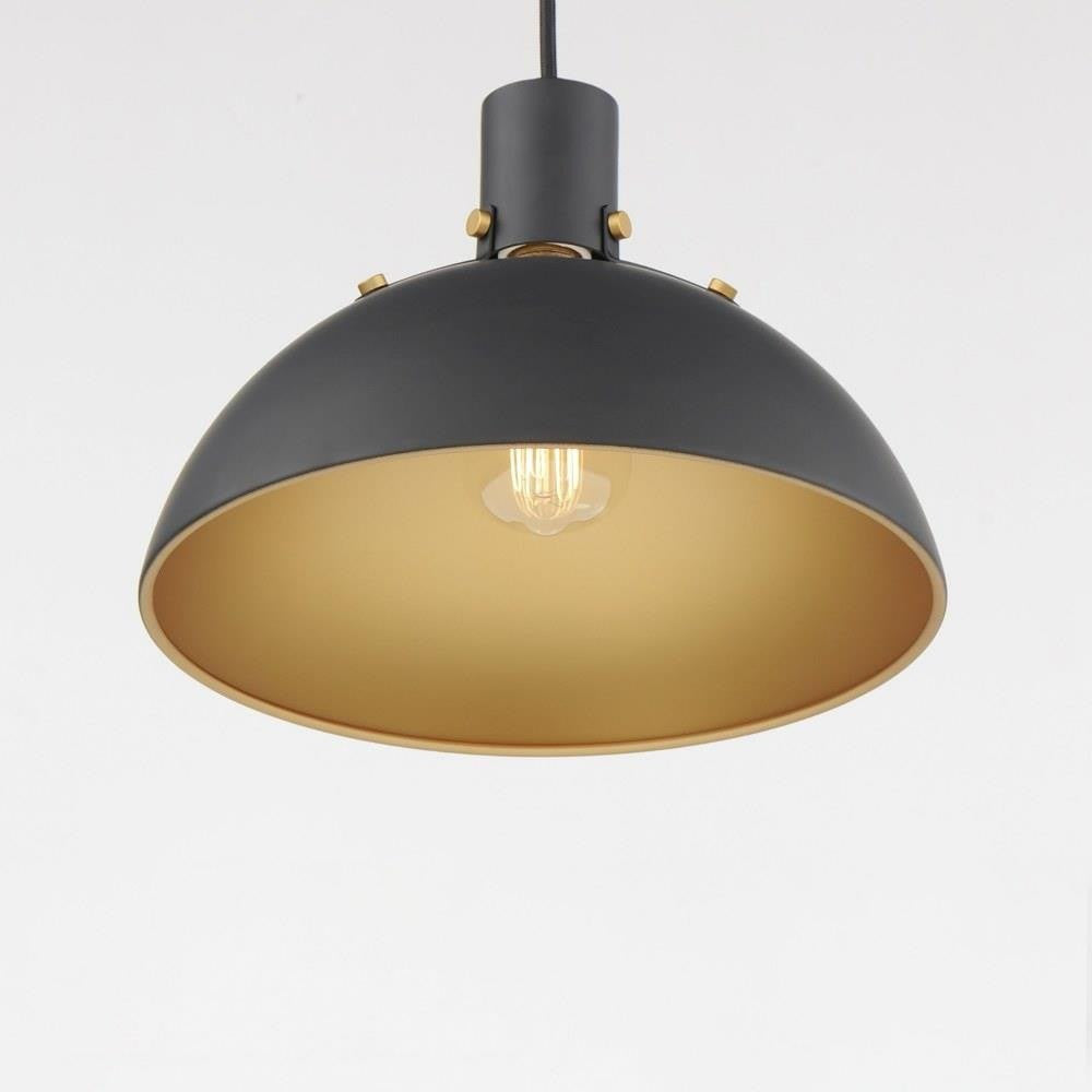 Maxim Lighting 12042ABBK Dawn 1 Light 12 inch Antique Brass/Black Pendant Ceiling Light - close-up interior view