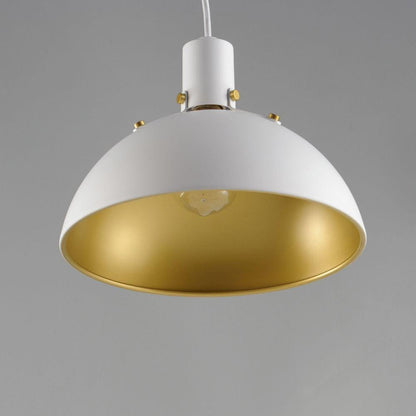Maxim Lighting 12042WTSBR Dawn Pendant White Exterior with Gold Satin Brass Interior - Close Angle View