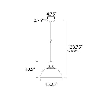 Maxim Lighting 12045ABBK Dawn Pendant Ceiling Light Dimensions Diagram