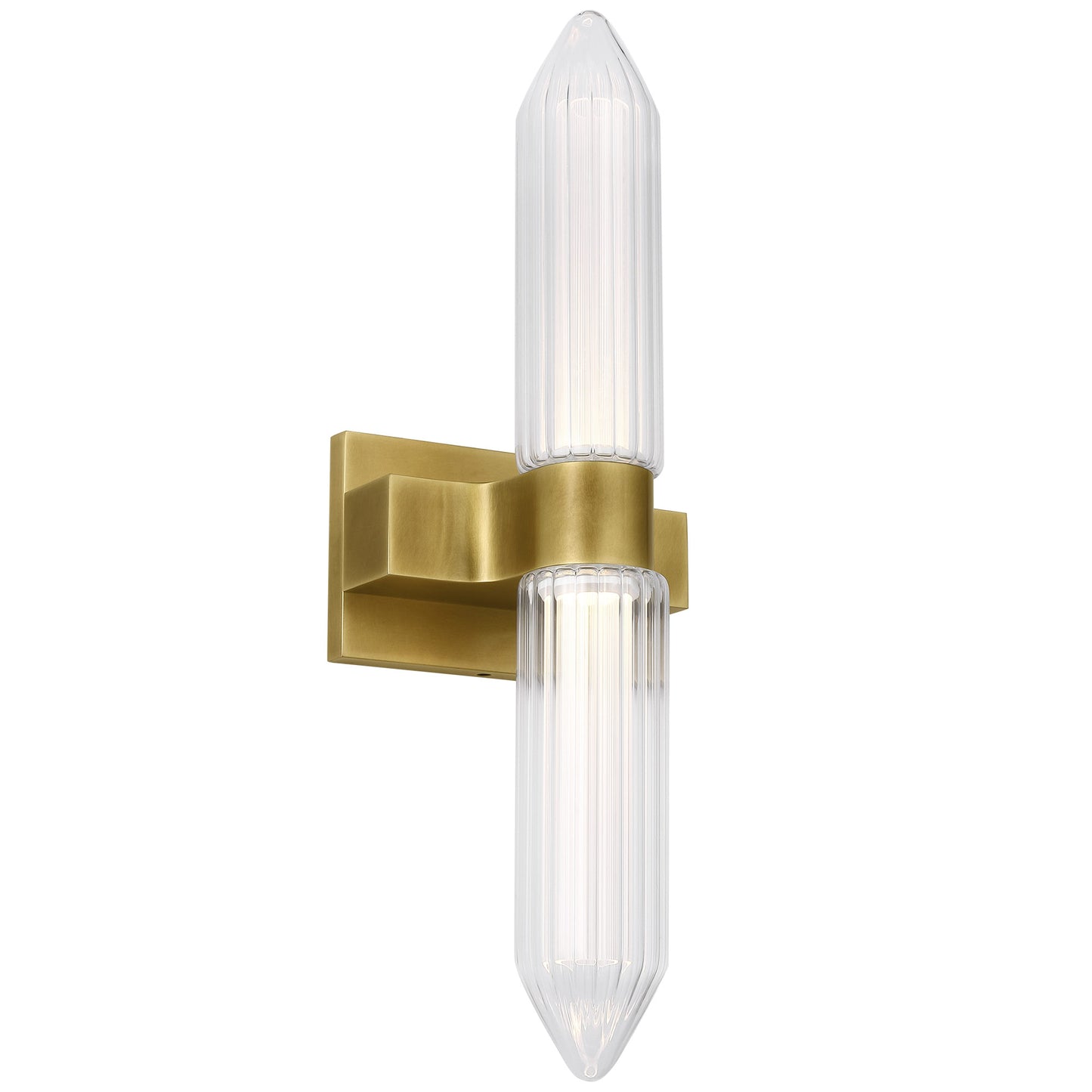 Visual Comfort Architectural 700BCLGSN23BR-LED927-277 Langston 22.7" Plated Brass Bath Sconce, Integrated LED 2700K