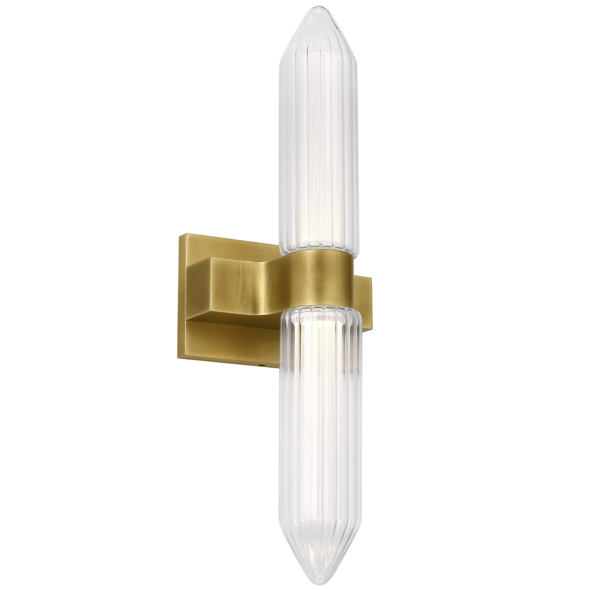 Visual Comfort Architectural 700BCLGSN23BR-LED927-277 Langston 22.7" Plated Brass Bath Sconce, Integrated LED 2700K