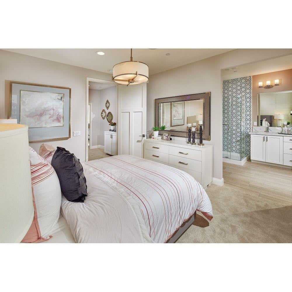 Maxim Lighting 12053WTSN Nexus Foyer Pendant shown installed in a bedroom lifestyle setting