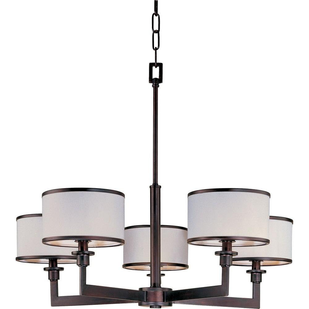 Maxim Lighting 12055WTOI Nexus 5 Light Oil Rubbed Bronze Chandelier Ceiling Light Side View