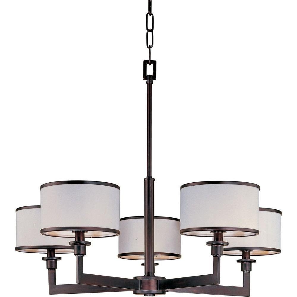 Maxim Lighting 12055WTSN Nexus 5 Light Satin Nickel Chandelier - Front View