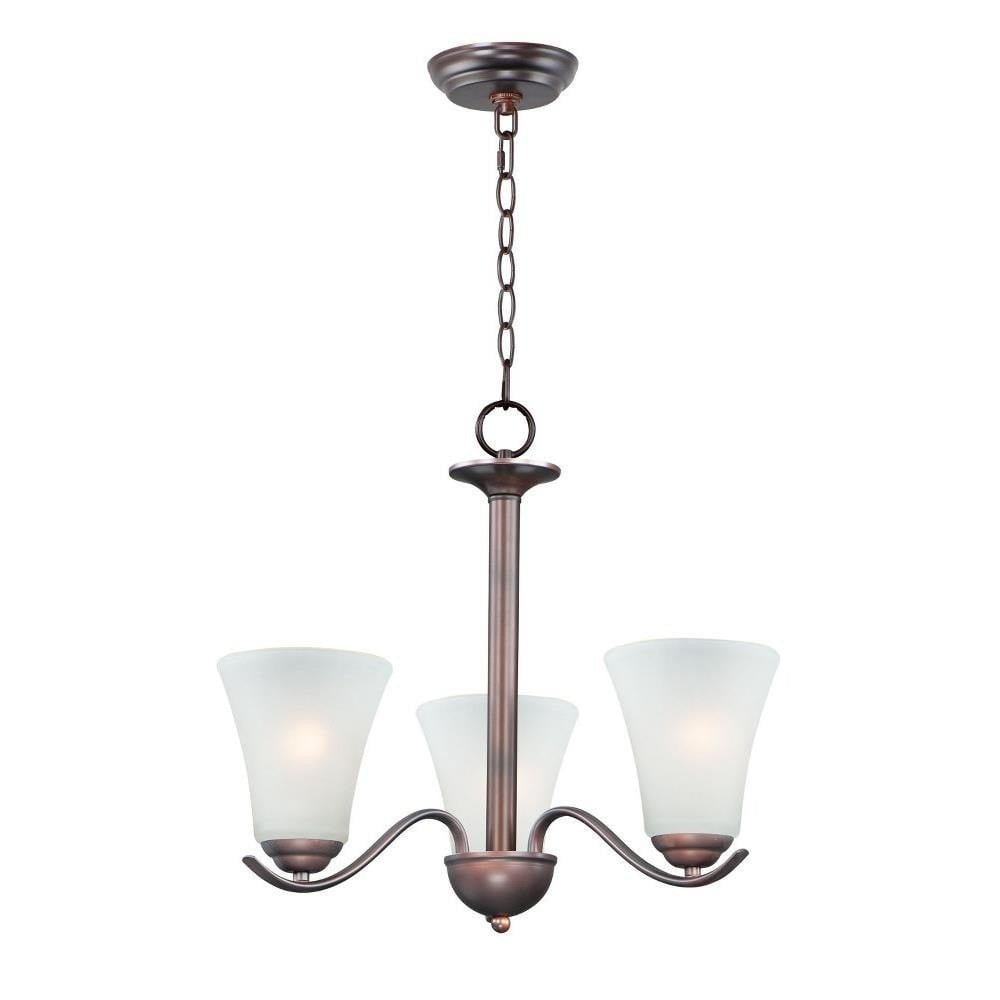 Maxim Lighting 12073FTSN Vital 3 Light Chandelier - Side Profile White Background