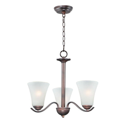 Maxim Lighting 12073FTSN Vital 3 Light Chandelier - Side Profile White Background