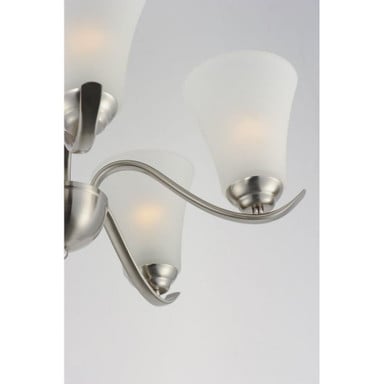 Maxim Lighting 12075FTSN Vital Chandelier Satin Nickel Arm and Shade Detail