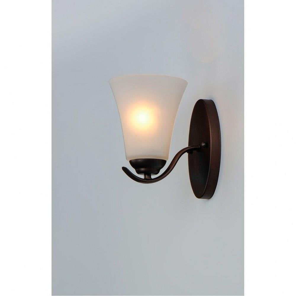 Maxim Lighting 12081FTSN Vital 1 Light Wall Sconce Oil Rubbed Bronze illuminated on wall