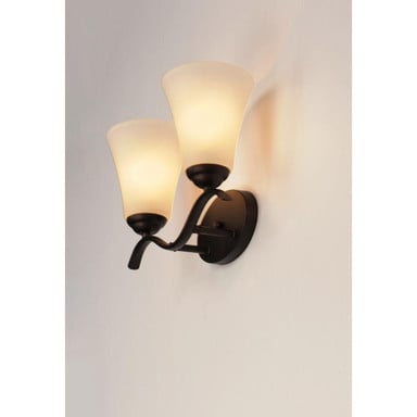 Maxim Lighting 12082FTSN Vital 2 Light Satin Nickel Bath Vanity Wall Light Corner Installed View