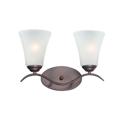 Maxim Lighting 12082FTOI Vital 2 Light Oil Rubbed Bronze Bath Vanity Wall Light - Front View White Background