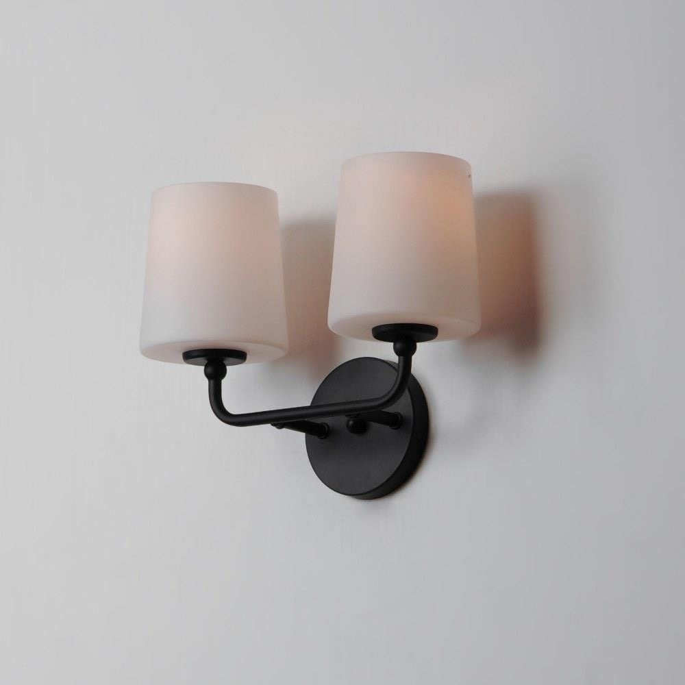 Maxim Lighting 12092SWSN Bristol 2 Light Wall Sconce Installed on Wall - Lit View