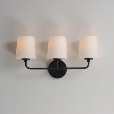 Maxim Lighting 12093SWBK Bristol 3 Light Black Bath Vanity Wall Light - Installed View