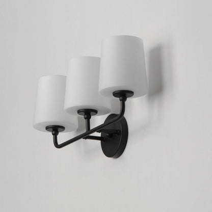 Maxim Lighting 12093SWBK Bristol 3 Light Black Bath Vanity Wall Light - Angled View