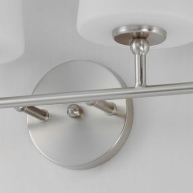 Maxim Lighting 12094SWSBR Bristol Bath Vanity Light Satin Nickel Backplate Detail
