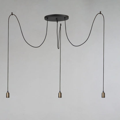 Maxim Lighting 12123BKAB Early Electric 3 Light Black/Antique Brass Swag Pendant Ceiling Light