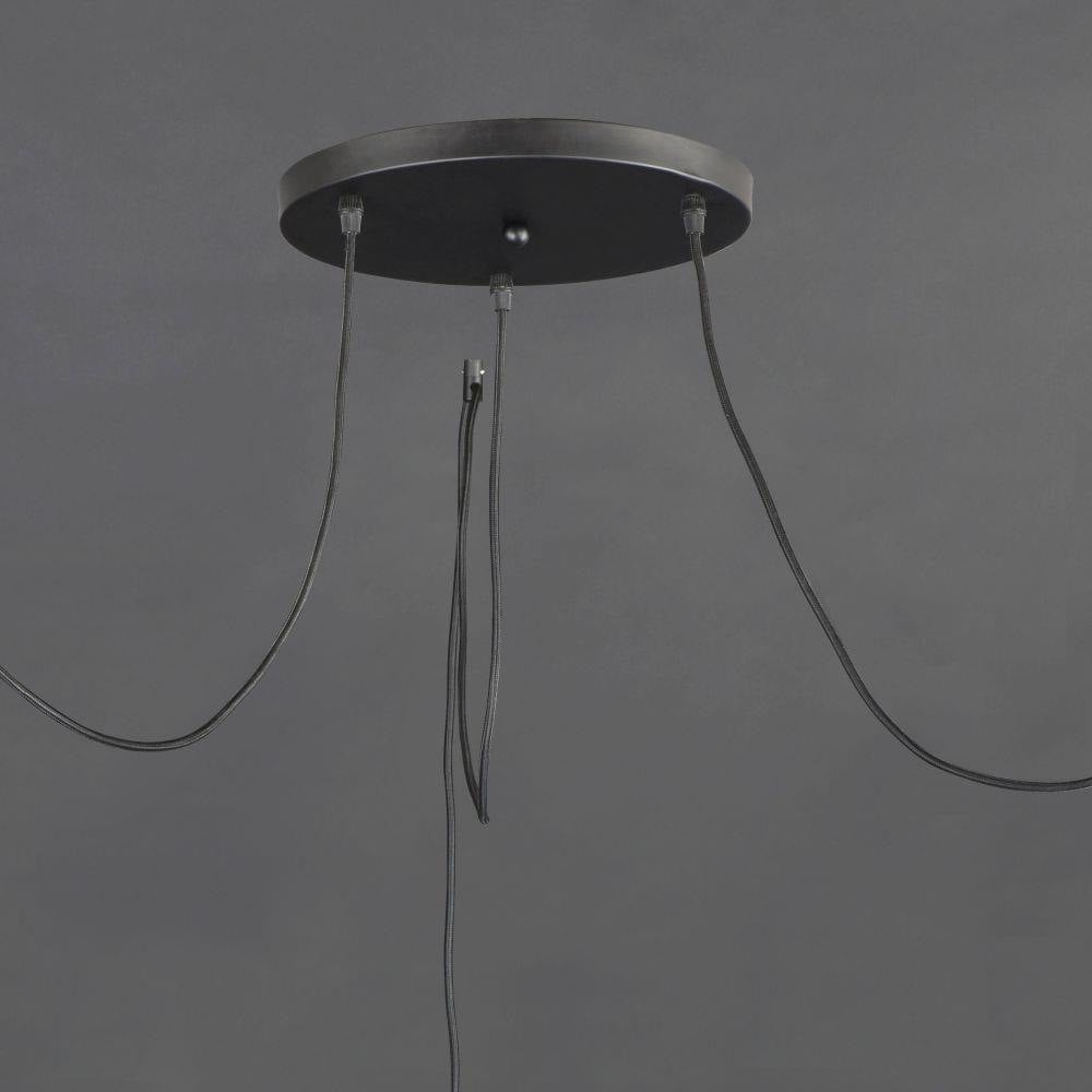 Maxim Lighting 12123BKAB Early Electric 3 Light Black/Antique Brass Pendant - Black Canopy Top Detail