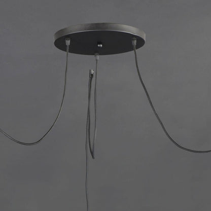 Maxim Lighting 12123BKAB Early Electric 3 Light Black/Antique Brass Pendant - Black Canopy Top Detail