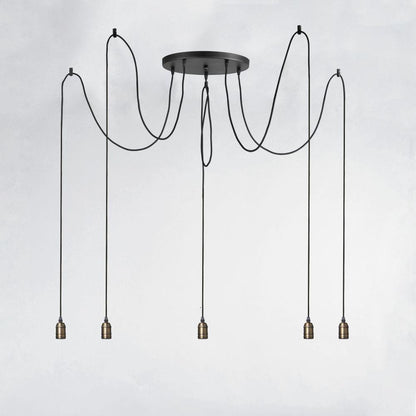 Maxim Lighting 12125BKAB Early Electric 5 Light Black and Antique Brass Cluster Swag Pendant without Bulbs
