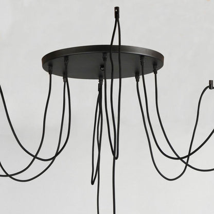 Maxim Lighting 12128BKAB Early Electric Black Canopy Close-Up Detail with 8 Cord Exits
