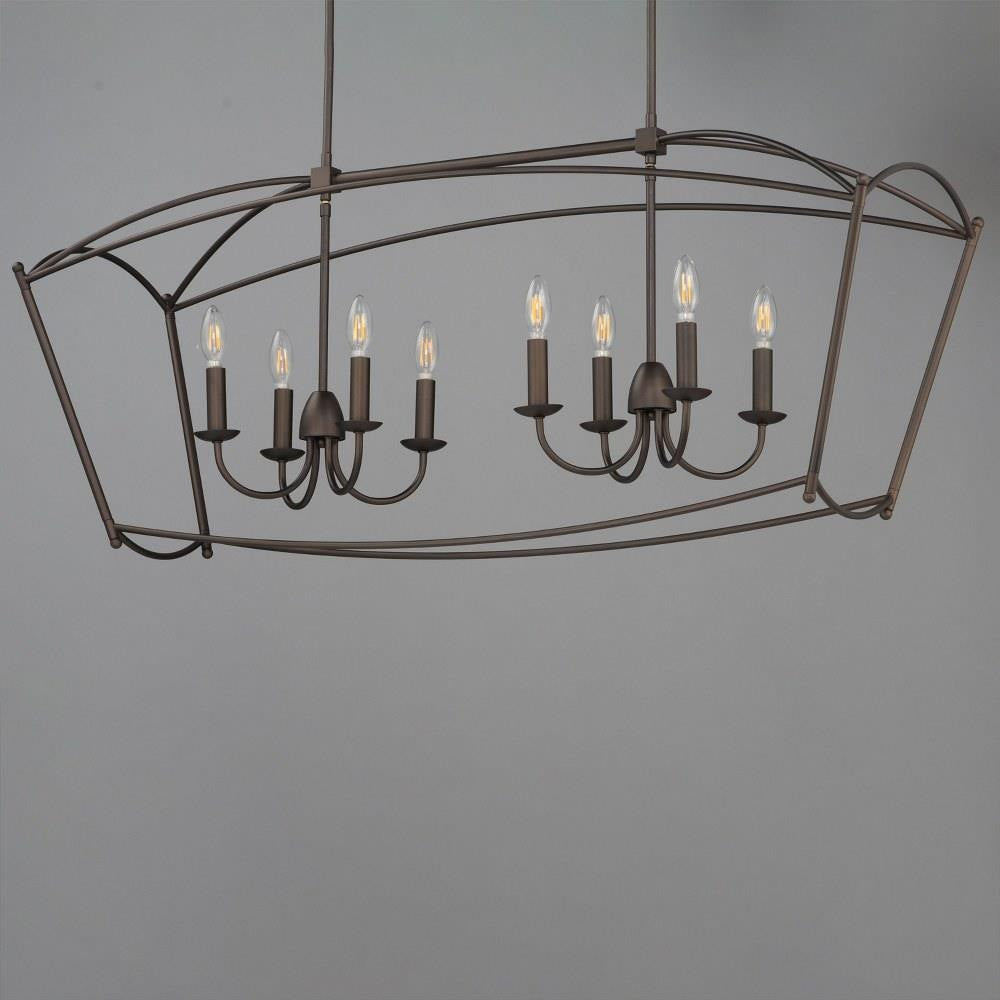 Maxim Lighting 12169CHB Plumette 8 Light Chestnut Bronze Linear Pendant - Hanging Detail View