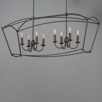 Maxim Lighting 12169CHB Plumette 8 Light Chestnut Bronze Linear Pendant - Hanging Detail View